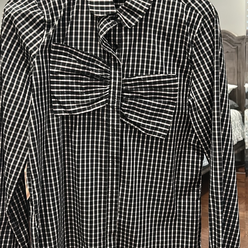 The Shirt by Rochelle Behrens Black and White Checkered Blouse